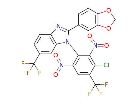 2-(benzo[d][1,3]dioxol-5-yl)-1-(3-chloro-2,6-dinitro-4-(trifluoromethyl)phenyl)-5-(trifluoromethyl)-1H-benzo[d]imidazole