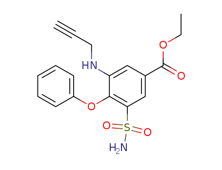 Molecular Structure of 28395-25-7 (Benzoic acid, 3-(aminosulfonyl)-4-phenoxy-5-(2-propynylamino)-, ethyl
ester)