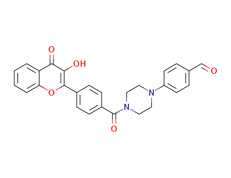 4-(4-(4-(3-hydroxy-4-oxo-4H-chromen-2-yl)benzoyl)piperazin-1-yl)benzaldehyde