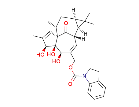 ((1aR,2S,5R,5aR,6S,8aS,9R,10aR)-5,5a,6-trihydroxy-1,1,7,9-tetramethyl-11-oxo-1a,2,5,5a,6, 9,10,10a-octahydro-1H-2,8a-methanocyclopenta[a]cyclopropa[e][10]annulen-4-yl)methyl indoline-1-carboxylate