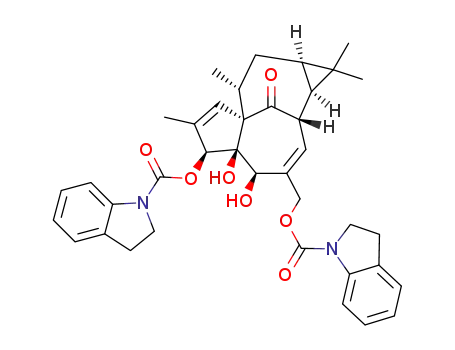 (1aR,2S,5R,5aS,6S,8aS,9R,10aR)-5,5a-dihydroxy-4-(((indoline-1-carbonyl)oxy)methyl)-1,1,7,9-tetramethyl-11-oxo-1a,2,5,5a,6,9,10,10a-octahydro-1H-2,8a-methanocyclopenta[a]cyclopropa[e][10]annulen-6-yl indoline-1-carboxylate