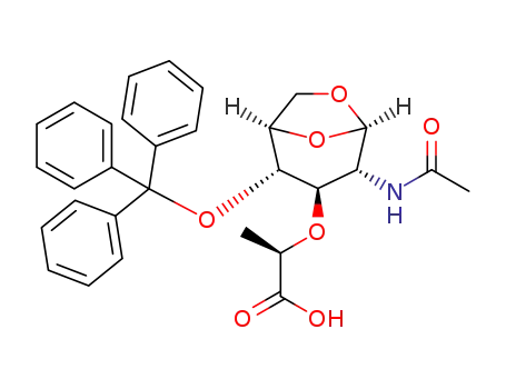 (R)-2-(((1R,2S,3R,4R,5R)-4-acetamido-2-(trityloxy)-6,8-dioxabicyclo[3.2.1]octan-3-yl)oxy)propanoic acid
