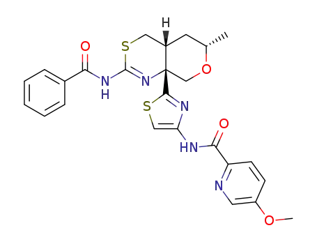 N-(2-((4aR,6S,8aR)-2-benzamido-6-methyl-4,4a,5,6-tetrahydropyrano[3,4-d][1,3]thiazin-8a(8H)-yl)thiazol-4-yl)-5-methoxypicolinamide