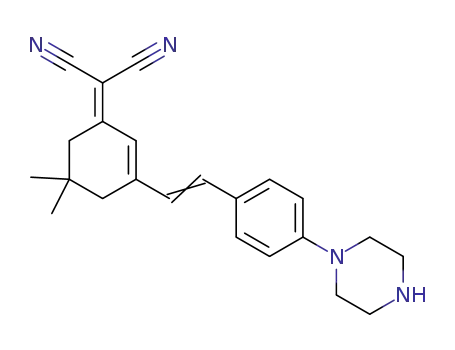 -2-(5,5-dimethyl-3-(4-(piperazin-1-yl)styryl)cyclohex-2-en-1-ylidene) malononitrile