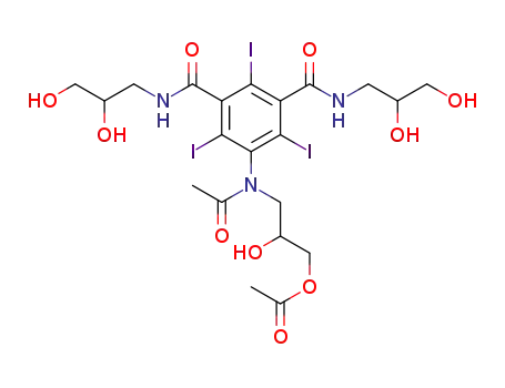 3-(N-(2,5-bis((2,3-dihydroxypropyl)carbamoyl)-2,4,6-triiodophenyl)acetamido)--2-hydrooxypropylacetate