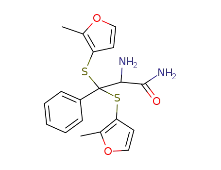 2-amino-3,3-bis((2-methylfuran-3-yl)thio)-3-phenylpropanamide