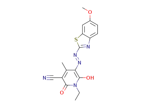 1-ethyl-6-hydroxy-5-[(E)-(6-methoxy-1,3-benzothiazol-2-yl)diazenyl]-4-methyl-2-oxo-1,2-dihydropyridine-3-carbonitrile