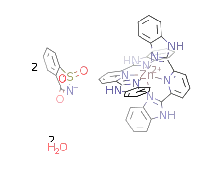 [zinc(II)(2,6-bis(2-benzimidazolyl)pyridine)2](saccharinate)2 dihydrate