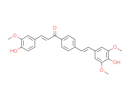 (E)-1-(4-((E)-4-hydroxy-3,5-dimethoxystyryl)phenyl)-3-(4-hydroxy-3-methoxyphenyl)prop-2-en-1-one