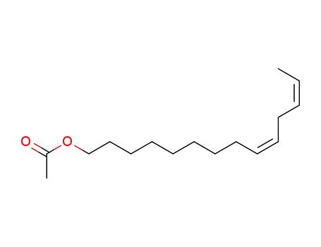 Molecular Structure of 51354-22-4 (9,12-Tetradecadien-1-ol, acetate, (Z,Z)-)