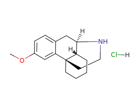 Molecular Structure of 36397-14-5 (3-METHOXYMORPHINAN HYDROCHLORIDE (NOR-DE XTROMETHORPHAN)