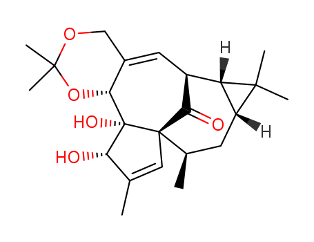 (6R)-6,6aβ,7aβ,8,9,12,12a,12bβ-Octahydro-12α,12aα-dihydroxy-2,2,7,7,9β,11-hexamethyl-7H-6β,9aβ-methano-4H-cyclopenta[9,10]cyclopropa[5,6]cyclodeca[1,2-d]-1,3-dioxin-13-one