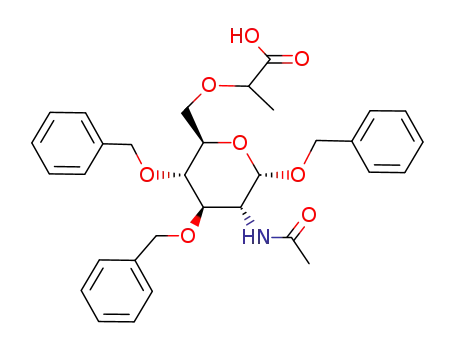 benzyl 2-acetamido-3,4-di-O-benzyl-6-O-(D-1-carboxyethyl)-2-deoxy-α-D-glucopyranoside