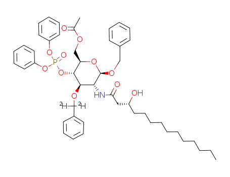 Benzyl-6-O-acetyl-3-O-<α,α-D2>benzyl-2-desoxy-4-O-(diphenoxyphosphoryl)-2-<(R)-3-hydroxytetradecanoylamino>-β-D-glucopyranosid