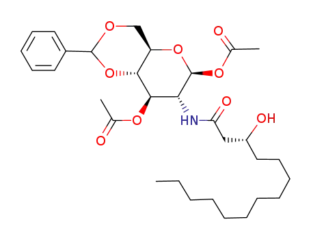 Acetic acid (4aR,6S,7R,8R,8aS)-6-acetoxy-7-((R)-3-hydroxy-tetradecanoylamino)-2-phenyl-hexahydro-pyrano[3,2-d][1,3]dioxin-8-yl ester