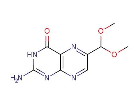 Molecular Structure of 59453-01-9 (4(1H)-Pteridinone, 2-amino-6-(dimethoxymethyl)-)
