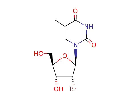 Molecular Structure of 95585-76-5 (2-Bromo-2-deoxy-5-methyluridine-3,5-diacetate)
