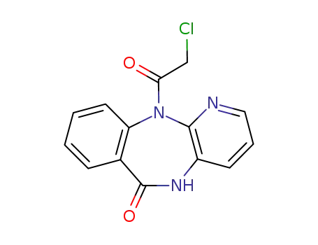 Molecular Structure of 28797-48-0 (5,11-Dihydro-11-chloroacetyl-6H-pyrido[2,3-b][1,4]benzodiazepine-6-one)