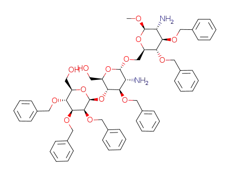 {(2R,3R,4S,5S,6S)-6-[(2R,3S,4R,5R,6S)-5-Amino-6-((2R,3S,4R,5R,6R)-5-amino-3,4-bis-benzyloxy-6-methoxy-tetrahydro-pyran-2-ylmethoxy)-4-benzyloxy-2-hydroxymethyl-tetrahydro-pyran-3-yloxy]-3,4,5-tris-benzyloxy-tetrahydro-pyran-2-yl}-methanol