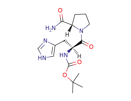 Molecular Structure of 29133-55-9 (L-Prolinamide, N-[(1,1-dimethylethoxy)carbonyl]-L-histidyl-)