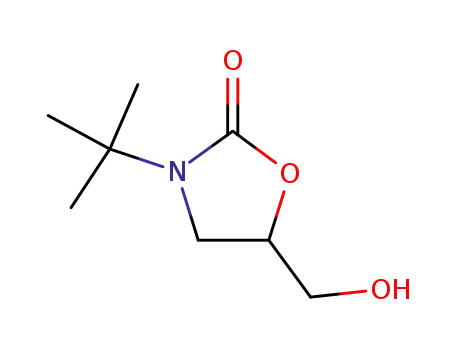Molecular Structure of 85665-60-7 (3-(1,1-dimethylethyl)-5-(hydroxymethyl)oxazolidin-2-one)