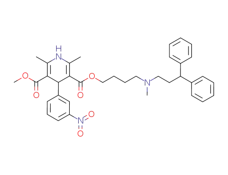 2,6-Dimethyl-4-(3-nitro-phenyl)-1,4-dihydro-pyridine-3,5-dicarboxylic acid 3-{4-[(3,3-diphenyl-propyl)-methyl-amino]-butyl} ester 5-methyl ester