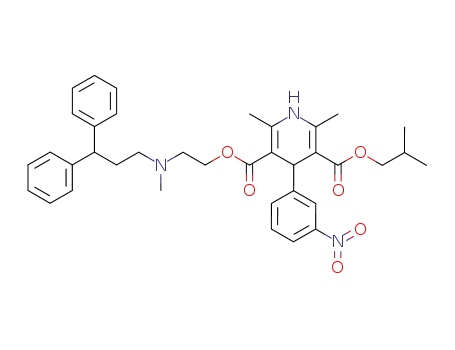 2,6-Dimethyl-4-(3-nitro-phenyl)-1,4-dihydro-pyridine-3,5-dicarboxylic acid 3-{2-[(3,3-diphenyl-propyl)-methyl-amino]-ethyl} ester 5-isobutyl ester