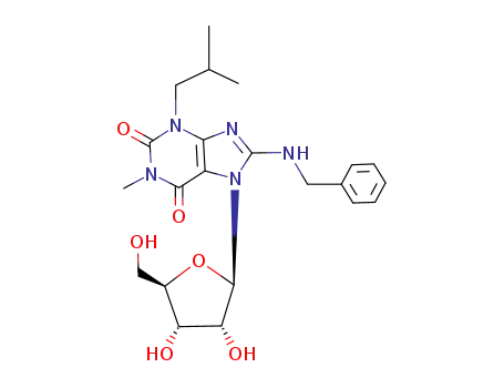 8-Benzylamino-7-((2R,3R,4S,5R)-3,4-dihydroxy-5-hydroxymethyl-tetrahydro-furan-2-yl)-3-isobutyl-1-methyl-3,7-dihydro-purine-2,6-dione