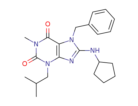 7-benzyl-8-cyclopentylamino-3-isobutyl-1-methyl-3,7-dihydro-purine-2,6-dione