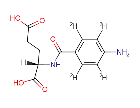 Molecular Structure of 461426-34-6 (N-(4-Aminobenzoyl-d4)-L-glutamic Acid)