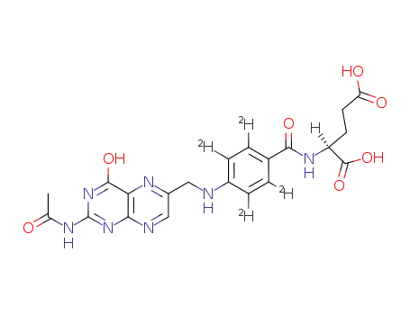 Molecular Structure of 461426-36-8 (N-Acetyl Folic Acid-d4)