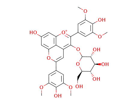 7-hydroxy-2-(4-hydroxy-3,5-dimethoxyphenyl)-10-(3,5-dimethoxy-4-hydroxyphenyl)-pyrano[4,3,2-de]chromen-1-ylium-3-O-glucoside