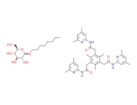 2-{3,5-Bis-[(4,6-dimethyl-pyridin-2-ylcarbamoyl)-methyl]-2,4,6-trimethyl-phenyl}-N-(4,6-dimethyl-pyridin-2-yl)-acetamide; compound with (2R,3S,4S,5R,6R)-2-hydroxymethyl-6-octyloxy-tetrahydro-pyran-3,4,5-triol