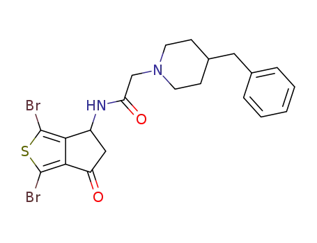 2-(4-benzyl-piperidin-1-yl)-N-(1,3-dibromo-6-oxo-5,6-dihydro-4H-cyclopenta[c]thiophen-4-yl)-acetamide