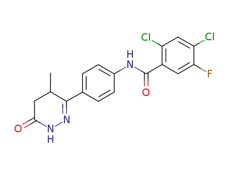 2,4-dichloro-5-fluoro-N-(4-(4-methyl-6-oxo-1,4,5,6-tetrahydropyridazin-3-yl)phenyl)benzamide