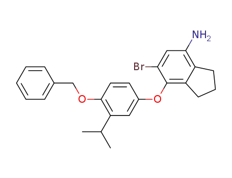 Molecular Structure of 575504-93-7 (1H-Inden-4-amine,
6-bromo-2,3-dihydro-7-[3-(1-methylethyl)-4-(phenylmethoxy)phenoxy]-)