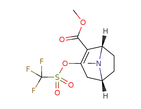 (rac.)-(1R*,5S*)-8-methyl-3-trifluoromethanesulfonyloxy-8-azabicyclo[3.2.1]oct-2-ene-2-carboxylic acid 2-methyl ester