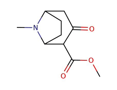 36127-17-0,2-CARBOMETHOXY-3-TROPINONE,1αH,5αH-Tropane-2-carboxylic acid, 3-oxo-, methyl ester (8CI);2-Tropanecarboxylic acid, 3-oxo-, methyl ester (6CI);2-(Methoxycarbonyl)-3-tropanone;8-Methyl-3-oxo-8-azabicyclo[3.2.1]octane-2-carboxylic acid methyl ester;NSC72911;