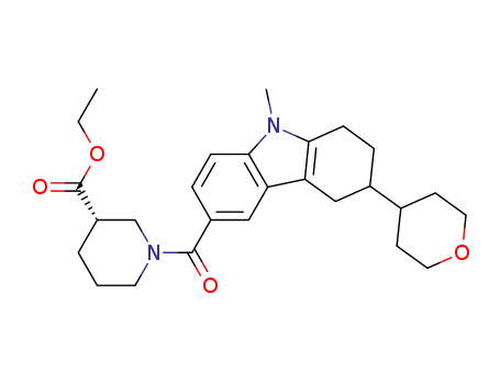 (3S)-ethyl 1-(9-methyl-3-(tetrahydro-2H-pyran-4-yl)-2,3,4,9-tetrahydro-1H-carbazole-6-carbonyl)piperidine-3-carboxylate