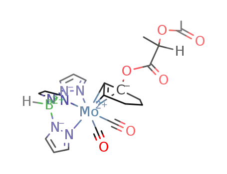 dicarbonyl[hydridotris(1-pyrazolyl)borate][(η-1,2,3)-1-((S)-2-acetoxypropionyloxy)-2-cyclohexen-1-yl]molybdenum