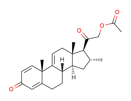 Molecular Structure of 4258-83-7 ((16α)-21-(Acetyloxy)-16-methyl-pregna-1,4,9(11)-triene-3,20-dione)