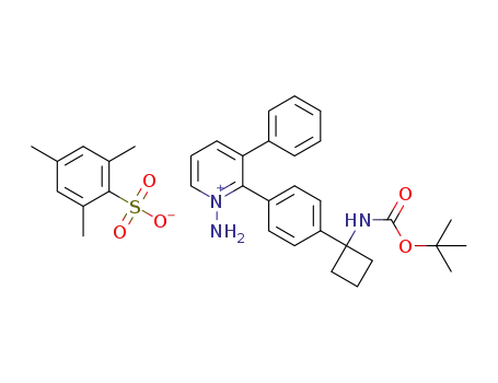 1-amino-2-(4-(1-(tert-butoxycarbonylamino)cyclobutyl)phenyl)-3-phenylpyridinium 2,4,6-trimethylbenzenesulfonate