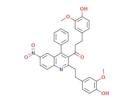 1-(2-(4-hydroxy-3-methoxyphenethyl)-6-nitro-4-phenylquinolin-3-yl)-3-(4-hydroxy-3-methoxyphenyl)propan-1-one