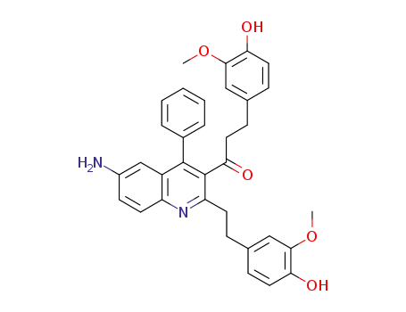 1-(6-amino-2-(4-hydroxy-3-methoxyphenethyl)-4-phenylquinolin-3-yl)-3-(4-hydroxy-3-methoxyphenyl)propan-1-one