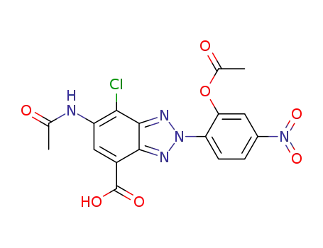2-(2-acetoxy-4-nitrophenyl)-6-acetylamino-7-chloro-2H-benzotriazole-4-carboxylic acid
