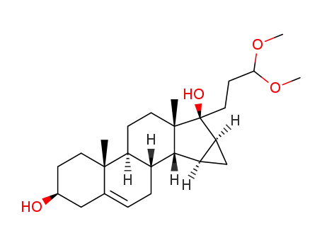 14β-hydrogen-17α-(3′,3′-dimethoxy-1-propanyl)-15β,16β-methano-isoandrostane-3β,17β-diol