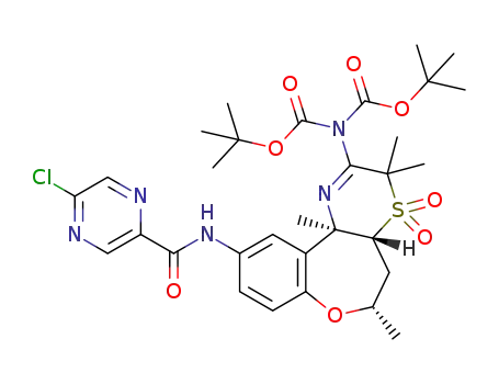tert-butyl N-[(4aR,6S,11bR)-10-[(5-chloropyrazine-2-carbonyl)amino]-3,3,6,11b-tetramethyl-4,4-dioxo-5,6-dihydro-4aH-[1]benzoxepino[4,5-b][1,4]thiazin-2-yl]-N-tert-butoxycarbonylcarbamate