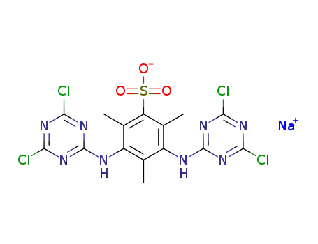 3,5-bis((4,6-dichloro-1,3,5-triazine-2-yl)amino)-2,4,6-trimethylbenzenesulfonic acid sodium salt