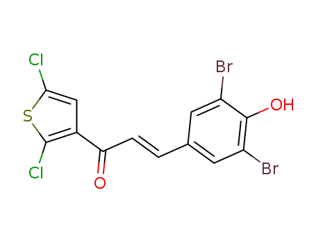 (E)-3-(3,5-dibromo-4-hydroxyphenyl)-1-(2,5-dichlorothiophen-3-yl)prop-2-en-1-one