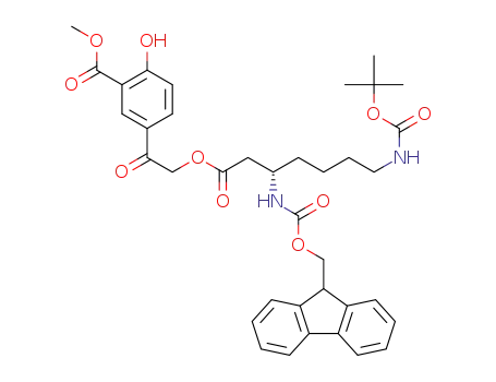 methyl-5-(2-((3-((((8aH-fluoren-9-yl)methoxy)carbonyl)amino)-7-((tert-butoxycarbonyl)amino) heptanoyl)oxy)acetyl)-2-hydroxybenzoate